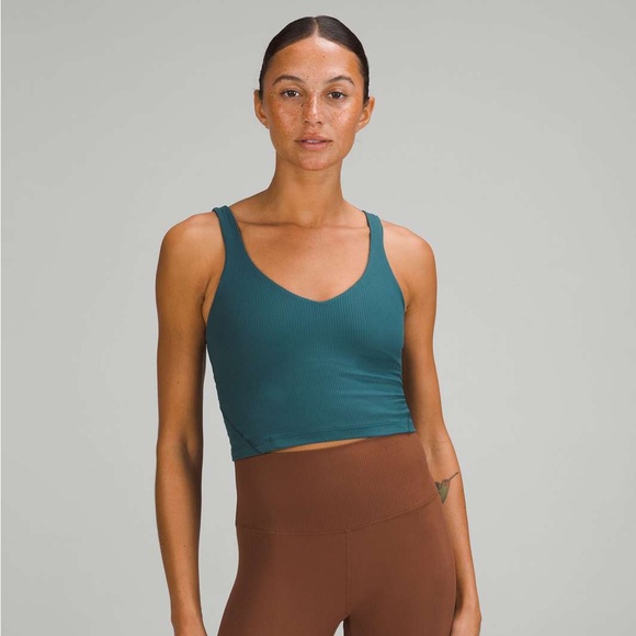 lululemon athletica Tops - lululemon green jasper align ribbed cropped tank top